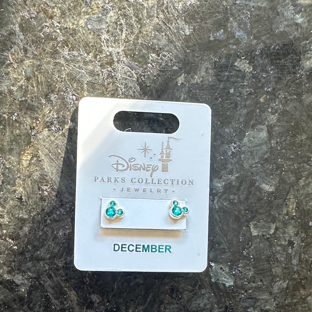 Disney Parks Collection Silver and Teal Earrings